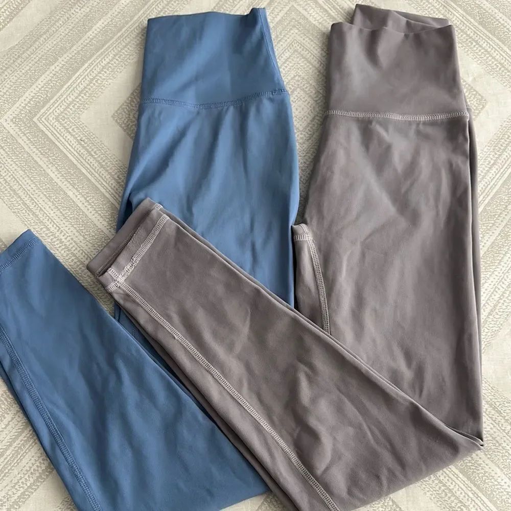 Katie J NYC Girls Two Pairs of Leggings - Blue and Gray: Size L